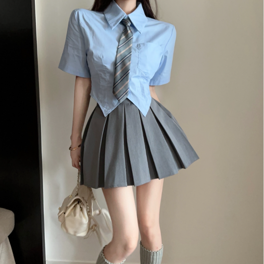 New Summer t-shirt+skirt mini dress sweet oversize 2 pieces LL-BYY-138