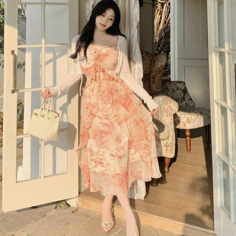 French gentle floral dress long dress female 2023 summer new LL-097