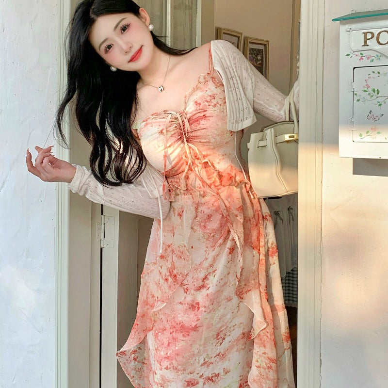 French gentle floral dress long dress female 2023 summer new LL-097