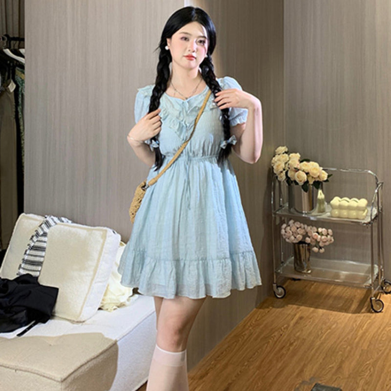 Summer dress mini dress blue dress cute fresh LL-099