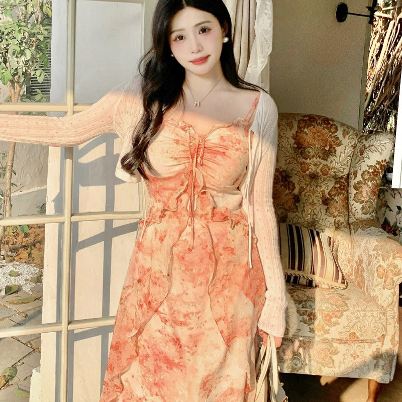 French gentle floral dress long dress female 2023 summer new LL-097